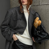 blazer de lana cruzado