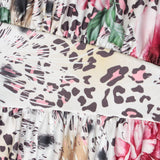 Minivestido sin espalda con estampado de leopardo