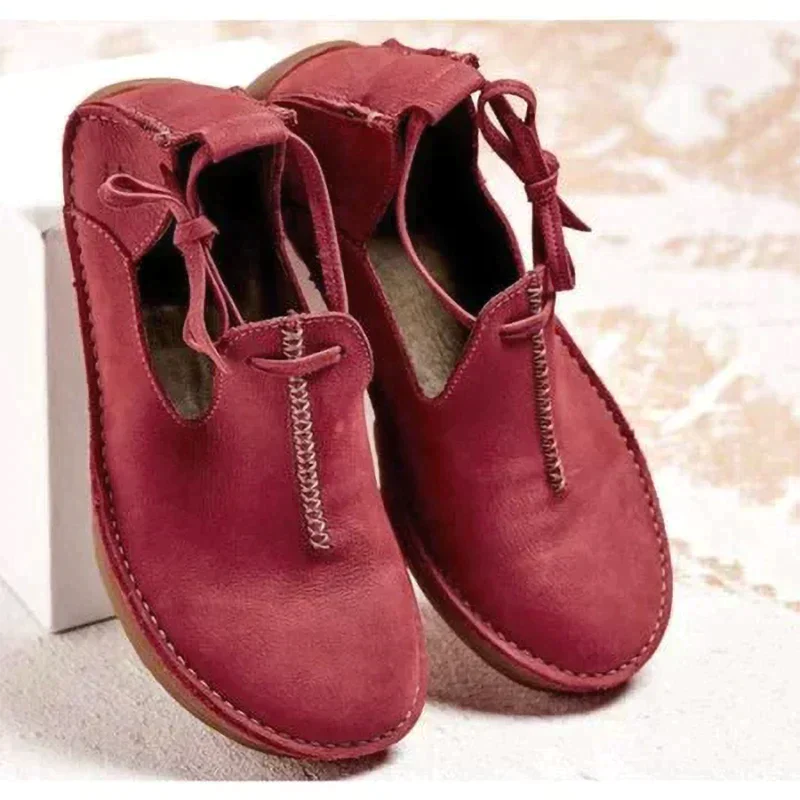 Zapatos de mujer – Ajuste clásico – Detalle de cordones laterales – Diseño que cubre el tobillo