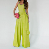 Mono de mujer – Sin mangas – Tirantes finos – Pierna ancha elegante