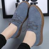 Zapatos Oxford para mujer - Elegantes de ante - Punta redonda - Suela cómoda y antideslizante