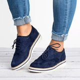 Zapatos Derby para Mujer - Piel de Ante - Detalle Brogue - Cordones - Suela Cómoda