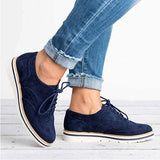 Zapatos Derby para Mujer - Piel de Ante - Detalle Brogue - Cordones - Suela Cómoda
