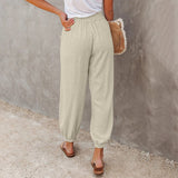 Pantalones casuales para mujer – Cintura elástica – Corte holgado – Tejido ligero y cómodo