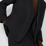 Blazer de un solo pecho con cuello en V