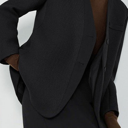 Blazer de un solo pecho con cuello en V