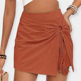 Pantalones cortos con falda y cintura alta