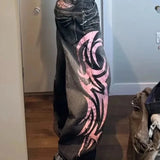 Vaqueros anchos con estampado gótico