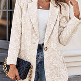 Blazer jacquard de un solo botón y corte entallado