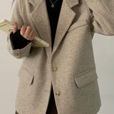 Blazer largo extragrande en mezcla de lana