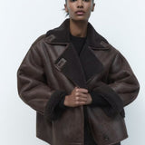 Chaqueta de piel de oveja de doble cara