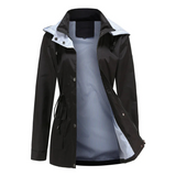 Gabardina de mujer – Corte entallado – Impermeable – Cintura ajustable – Cremallera y broches