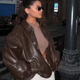 Chaqueta estilo aviador de color liso