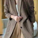 Blazer de lana con estampado de pata de gallo