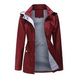 Gabardina de mujer – Corte entallado – Impermeable – Cintura ajustable – Cremallera y broches