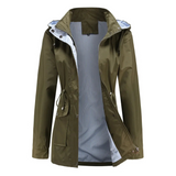 Gabardina de mujer – Corte entallado – Impermeable – Cintura ajustable – Cremallera y broches