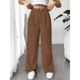 Pantalón ancho de mujer - Cintura alta - Cómodo y elegante - Corte holgado