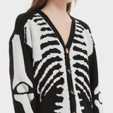 Chaleco de punto con estampado de calavera
