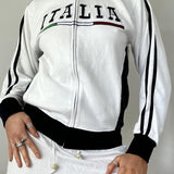 Sudadera retro con cremallera y bordado estilo gótico Y2K