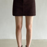 Falda trapecio de pana retro