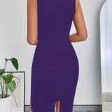 Vestido de mujer - Corte ajustado - Sin mangas - Detalle en contraste - Elegante y moderno