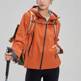 Chaqueta de senderismo Dopamine Color Block con costuras selladas, resistente al viento y al agua.