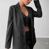Blazer casual de rayas