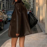 Chaqueta blazer de cuero PU negro