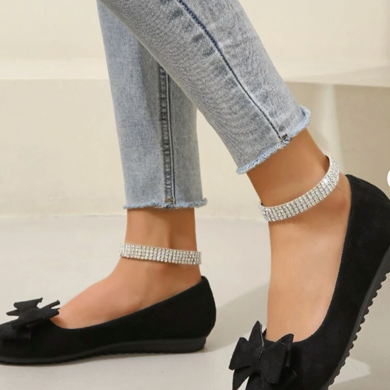 Bailarinas para mujer – Ante suave – Lazo elegante – Fáciles de poner – Estilo casual
