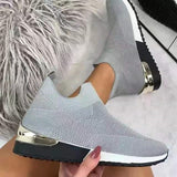 Zapatillas deportivas para mujer - Tejido de punto transpirable - Suela ligera y cómoda - Sin cordones