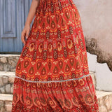 Falda larga para mujer - Estilo bohemio - Cintura elástica - Fluida y cómoda