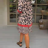 Denise - Vestido con estampado de leopardo y bloques de color