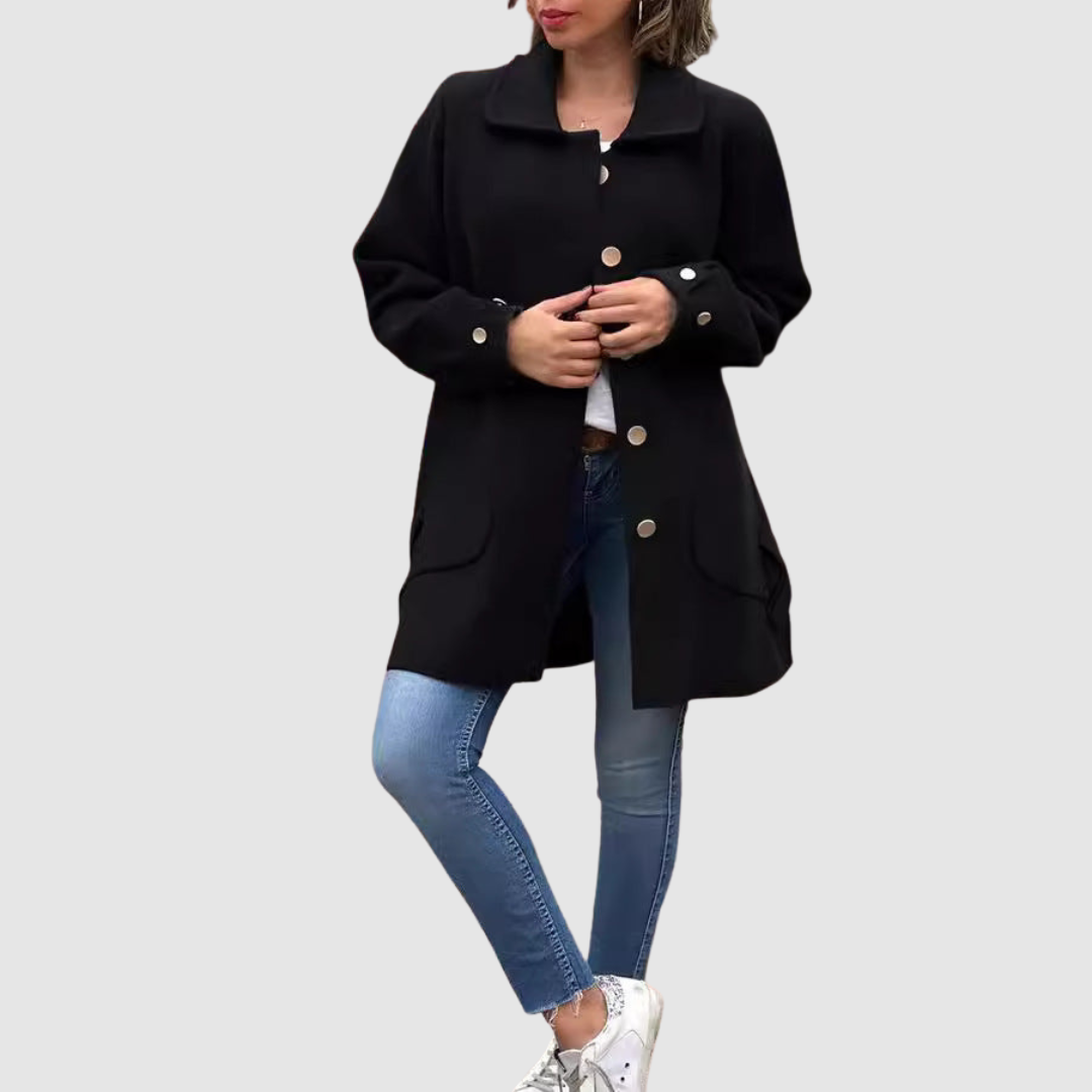 Martina - Abrigo oversized clásico con botones