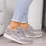 Zapatillas deportivas para mujer – Comodidad óptima – Cierre con cordones y cremallera – Suela acolchada