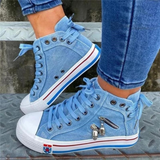 Zapatillas altas para mujer – Tejido transpirable – Cierre con cordones y cremallera – Estilo casual