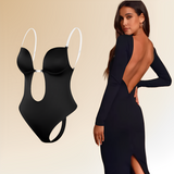 Body de mujer – Corte entallado – Espalda abierta – Tirantes ajustables – Escote recortado