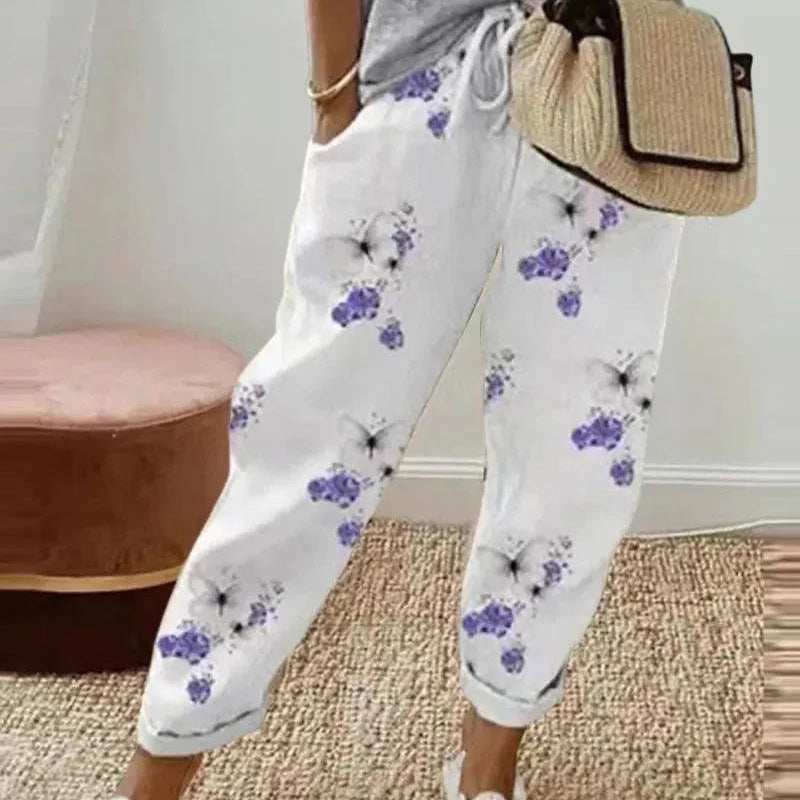 Pantalones de mujer - Corte holgado - Cintura elástica - Tejido ligero y transpirable