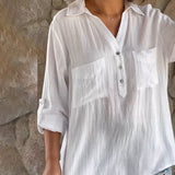 Pauline - Blusa lisa con cuello en V