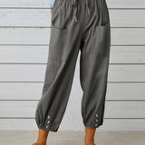 Pantalones de mujer - Cintura alta - Corte holgado - Elegantes y cómodos