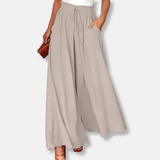 Pantalón ancho de mujer – Corte holgado – Tejido transpirable – Cintura con cordón – Bolsillos laterales