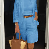 Camry - Elegante blazer y pantalones cortos - Conjunto de dos piezas