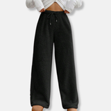 Pantalones de estar por casa para mujer – Polar suave – Corte holgado – Cintura elástica con cordón