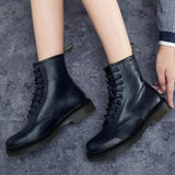Botines de mujer - Estilo militar - Cordones - Suela antideslizante con tacos - Comodidad duradera