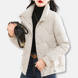 Chaqueta acolchada para mujer - Forro acolchado aislante - Cuello alto - Corte corto