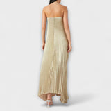Michelle - Vestido Maxi Sweetheart en flor naranja