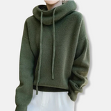Sudadera de punto para mujer - Punto suave - Cuello vuelto - Mangas largas