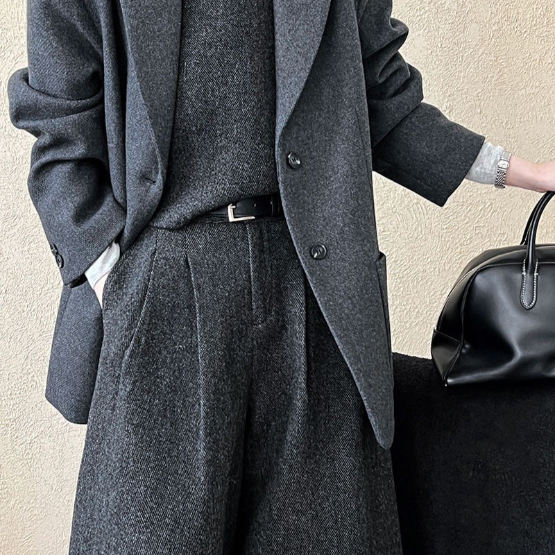 Blazer de corte relajado en mezcla de lana