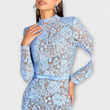 Freya - Vestido Midi Elegante de Encaje Floral