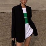 Blazer negro casual de estilo retro