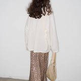 Falda larga y recta con cintura elástica y estampado de leopardo.